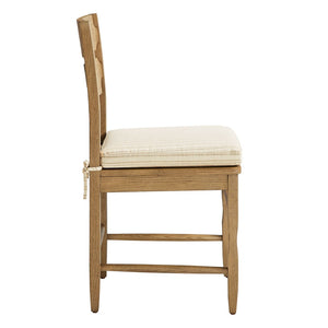 Modway Furniture Jax Solid Oak Cafe Style Dining Chairs with Cushions Set of Two for Modern Farmhouse Weathered Oak Oatmeal Stripe EEI-7798-WOA-OAS