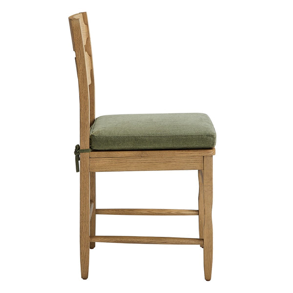 Modway Furniture Jax Solid Oak Cafe Style Dining Chairs with Cushions Set of Two for Modern Farmhouse Weathered Oak Sage EEI-7798-WOA-SGE