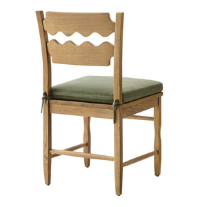 Modway Furniture Jax Solid Oak Cafe Style Dining Chairs with Cushions Set of Two for Modern Farmhouse Weathered Oak Sage EEI-7798-WOA-SGE