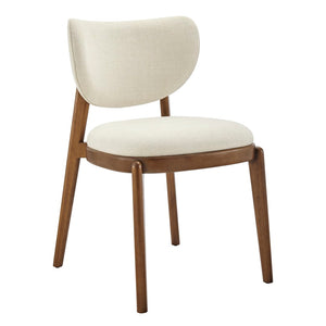 Modway Furniture Fenwick Mid-century Slub Weave Upholstered Dining Chairs Rubberwood Frame Set of Two Ecru EEI-7800-ECR