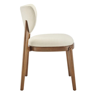 Modway Furniture Fenwick Mid-century Slub Weave Upholstered Dining Chairs Rubberwood Frame Set of Two Ecru EEI-7800-ECR