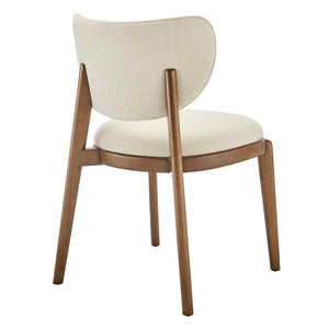 Modway Furniture Fenwick Mid-century Slub Weave Upholstered Dining Chairs Rubberwood Frame Set of Two Ecru EEI-7800-ECR