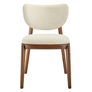 Modway Furniture Fenwick Mid-century Slub Weave Upholstered Dining Chairs Rubberwood Frame Set of Two Ecru EEI-7800-ECR