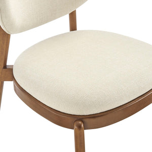 Modway Furniture Fenwick Mid-century Slub Weave Upholstered Dining Chairs Rubberwood Frame Set of Two Ecru EEI-7800-ECR