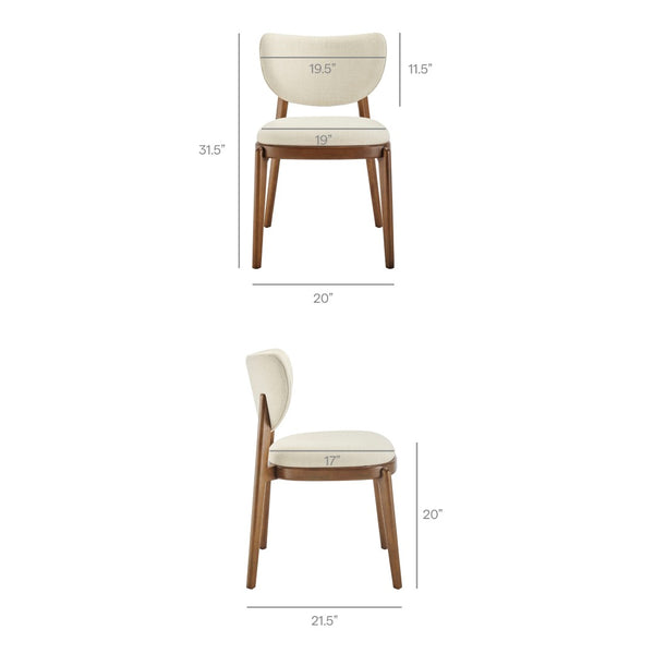 Modway Furniture Fenwick Mid-century Slub Weave Upholstered Dining Chairs Rubberwood Frame Set of Two Ecru EEI-7800-ECR