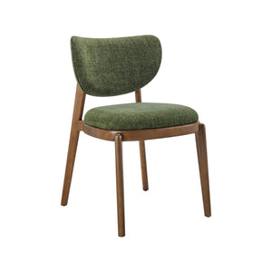 Modway Furniture Fenwick Mid-century Slub Weave Upholstered Dining Chairs Rubberwood Frame Set of Two Foliage EEI-7800-FOL
