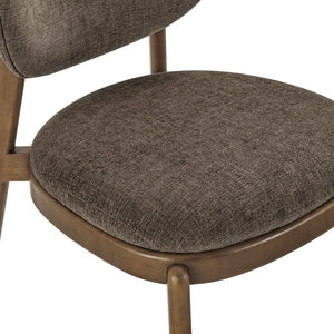Modway Furniture Fenwick Mid-century Slub Weave Upholstered Dining Chairs Rubberwood Frame Set of Two Mocha EEI-7800-MOC