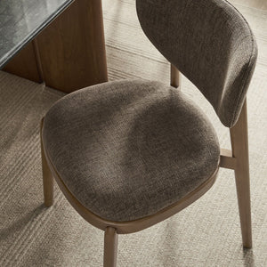 Modway Furniture Fenwick Mid-century Slub Weave Upholstered Dining Chairs Rubberwood Frame Set of Two Mocha EEI-7800-MOC