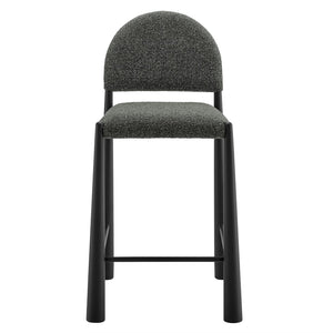 Modway Furniture Hayley Bouclé Upholstered Counter Stools Mid-century Modern Kitchen Island Seating Set Black Anthracite EEI-7801-BLK-ANT