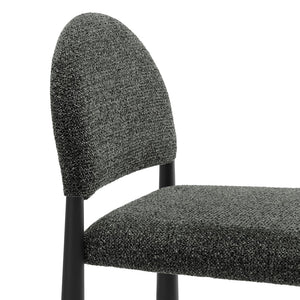 Modway Furniture Hayley Bouclé Upholstered Counter Stools Mid-century Modern Kitchen Island Seating Set Black Anthracite EEI-7801-BLK-ANT