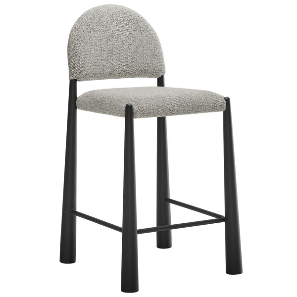 Modway Furniture Hayley Bouclé Upholstered Counter Stools Mid-century Modern Kitchen Island Seating Set Black Camel EEI-7801-BLK-CAM