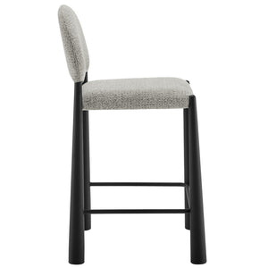 Modway Furniture Hayley Bouclé Upholstered Counter Stools Mid-century Modern Kitchen Island Seating Set Black Camel EEI-7801-BLK-CAM