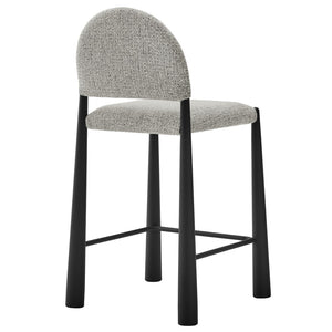 Modway Furniture Hayley Bouclé Upholstered Counter Stools Mid-century Modern Kitchen Island Seating Set Black Camel EEI-7801-BLK-CAM