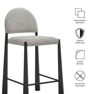 Modway Furniture Hayley Bouclé Upholstered Counter Stools Mid-century Modern Kitchen Island Seating Set Black Camel EEI-7801-BLK-CAM