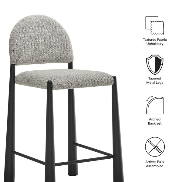 Modway Furniture Hayley Bouclé Upholstered Counter Stools Mid-century Modern Kitchen Island Seating Set Black Camel EEI-7801-BLK-CAM