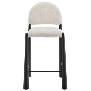Modway Furniture Hayley Bouclé Upholstered Counter Stools Mid-century Modern Kitchen Island Seating Set Black Cream EEI-7801-BLK-CRE