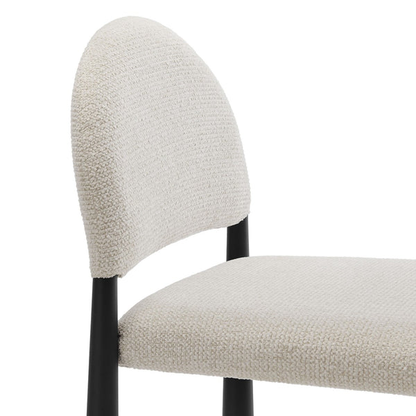 Modway Furniture Hayley Bouclé Upholstered Counter Stools Mid-century Modern Kitchen Island Seating Set Black Cream EEI-7801-BLK-CRE