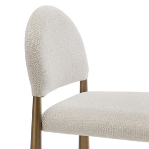 Modway Furniture Hayley Bouclé Upholstered Counter Stools Mid-century Modern Kitchen Island Seating Set Brass Cream EEI-7801-BRA-CRE