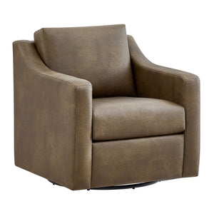 Modway Furniture Liora Modway Vegan Leather Swivel Chair with Pocket Spring Seat for Modern Living Mustard EEI-7802-MUS
