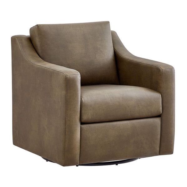 Modway Furniture Liora Modway Vegan Leather Swivel Chair with Pocket Spring Seat for Modern Living Mustard EEI-7802-MUS