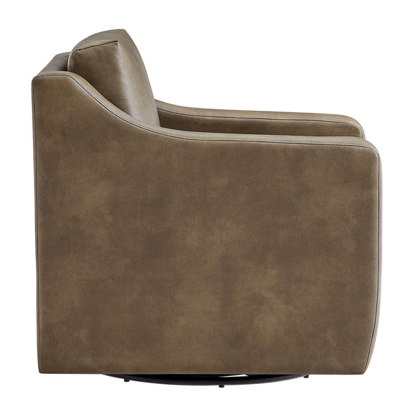 Modway Furniture Liora Modway Vegan Leather Swivel Chair with Pocket Spring Seat for Modern Living Mustard EEI-7802-MUS