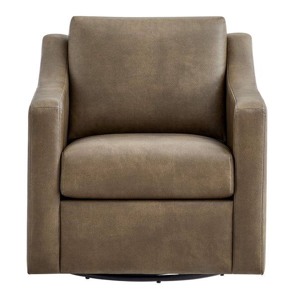 Modway Furniture Liora Modway Vegan Leather Swivel Chair with Pocket Spring Seat for Modern Living Mustard EEI-7802-MUS