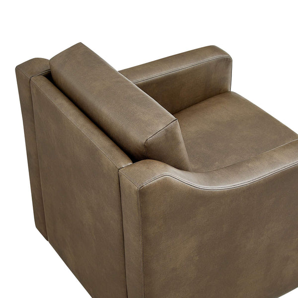 Modway Furniture Liora Modway Vegan Leather Swivel Chair with Pocket Spring Seat for Modern Living Mustard EEI-7802-MUS