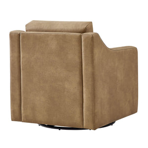 Modway Furniture Liora Modway Vegan Leather Swivel Chair with Pocket Spring Seat for Modern Living Toast EEI-7802-TST