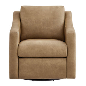 Modway Furniture Liora Modway Vegan Leather Swivel Chair with Pocket Spring Seat for Modern Living Toast EEI-7802-TST