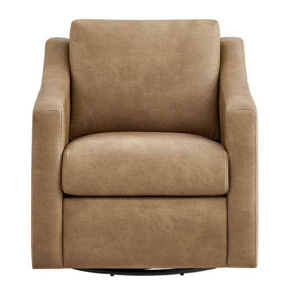 Modway Furniture Liora Modway Vegan Leather Swivel Chair with Pocket Spring Seat for Modern Living Toast EEI-7802-TST