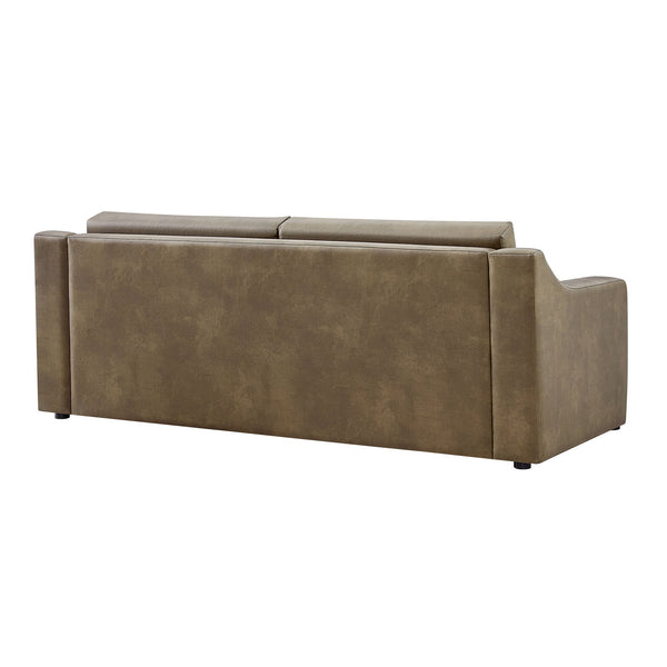 Modway Furniture Liora Vegan Leather Sofa with Pocket Spring Cushions for Modern Living Rooms Brown - A EEI-7803-MUS