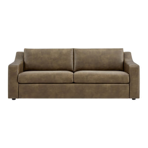 Modway Furniture Liora Vegan Leather Sofa with Pocket Spring Cushions for Modern Living Rooms Brown - A EEI-7803-MUS