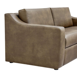 Modway Furniture Liora Vegan Leather Sofa with Pocket Spring Cushions for Modern Living Rooms Brown - A EEI-7803-MUS