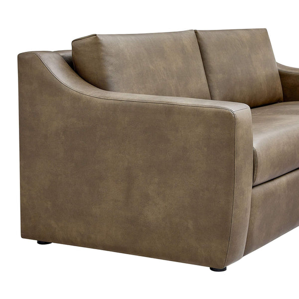 Modway Furniture Liora Vegan Leather Sofa with Pocket Spring Cushions for Modern Living Rooms Brown - A EEI-7803-MUS