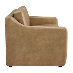 Modway Furniture Liora Vegan Leather Sofa with Pocket Spring Cushions for Modern Living Rooms Brown - B EEI-7803-TST