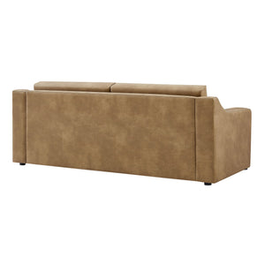 Modway Furniture Liora Vegan Leather Sofa with Pocket Spring Cushions for Modern Living Rooms Brown - B EEI-7803-TST