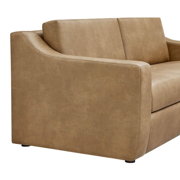 Modway Furniture Liora Vegan Leather Sofa with Pocket Spring Cushions for Modern Living Rooms Brown - B EEI-7803-TST