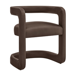Modway Furniture Winslow Barrel Dining Chair Vegan Leather Curved Back Open Frame Modern Seating Espresso EEI-7807-ESP
