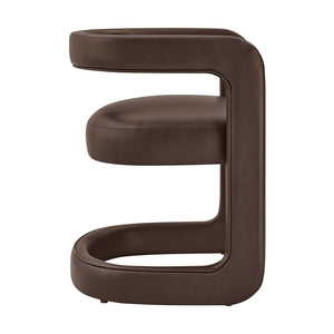 Modway Furniture Winslow Barrel Dining Chair Vegan Leather Curved Back Open Frame Modern Seating Espresso EEI-7807-ESP