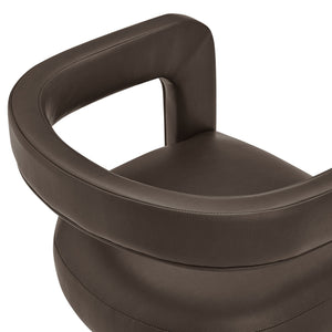 Modway Furniture Winslow Barrel Dining Chair Vegan Leather Curved Back Open Frame Modern Seating Espresso EEI-7807-ESP