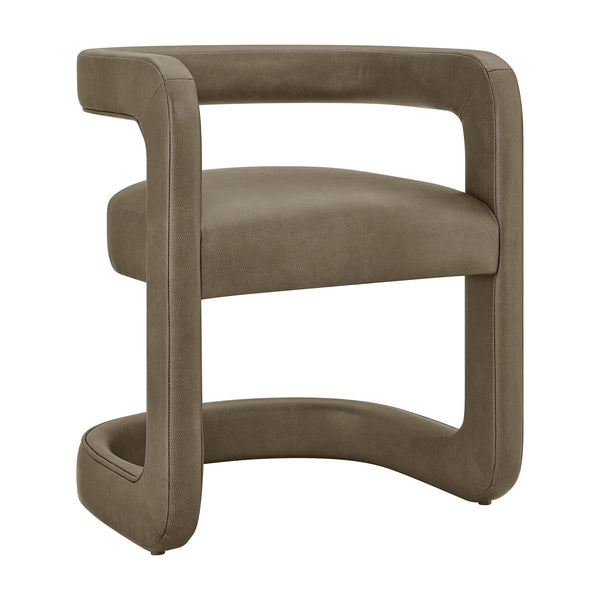 Modway Furniture Winslow Barrel Dining Chair Vegan Leather Curved Back Open Frame Modern Seating Mustard EEI-7807-MUS