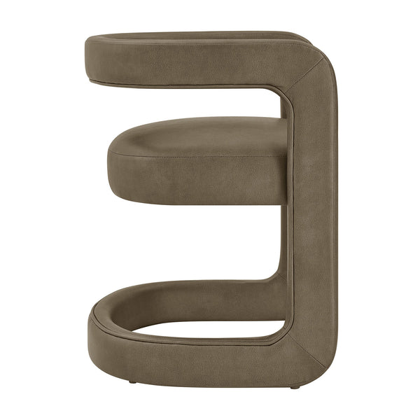 Modway Furniture Winslow Barrel Dining Chair Vegan Leather Curved Back Open Frame Modern Seating Mustard EEI-7807-MUS