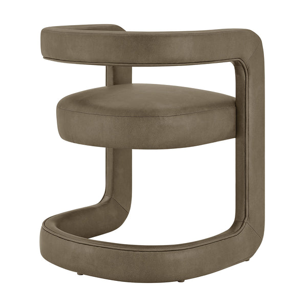 Modway Furniture Winslow Barrel Dining Chair Vegan Leather Curved Back Open Frame Modern Seating Mustard EEI-7807-MUS