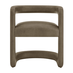Modway Furniture Winslow Barrel Dining Chair Vegan Leather Curved Back Open Frame Modern Seating Mustard EEI-7807-MUS