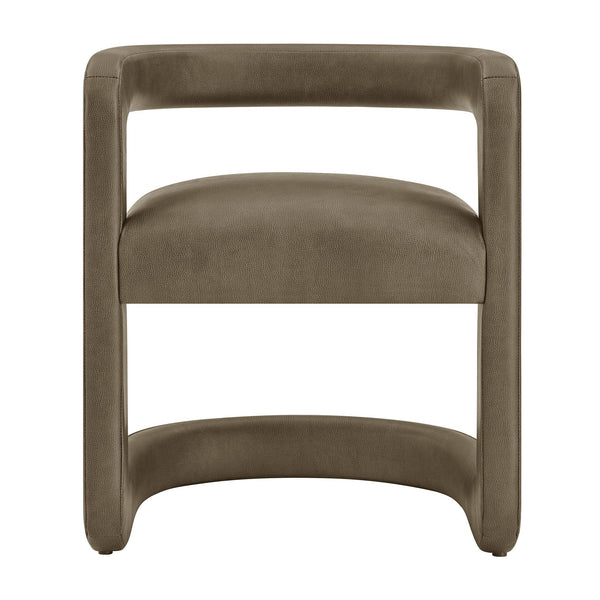 Modway Furniture Winslow Barrel Dining Chair Vegan Leather Curved Back Open Frame Modern Seating Mustard EEI-7807-MUS