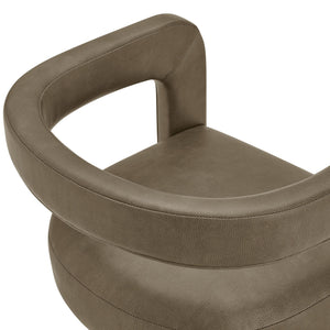 Modway Furniture Winslow Barrel Dining Chair Vegan Leather Curved Back Open Frame Modern Seating Mustard EEI-7807-MUS