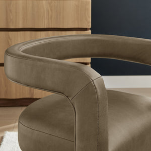 Modway Furniture Winslow Barrel Dining Chair Vegan Leather Curved Back Open Frame Modern Seating Mustard EEI-7807-MUS