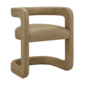 Modway Furniture Winslow Barrel Dining Chair Vegan Leather Curved Back Open Frame Modern Seating Toast EEI-7807-TST