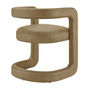 Modway Furniture Winslow Barrel Dining Chair Vegan Leather Curved Back Open Frame Modern Seating Toast EEI-7807-TST