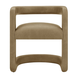 Modway Furniture Winslow Barrel Dining Chair Vegan Leather Curved Back Open Frame Modern Seating Toast EEI-7807-TST